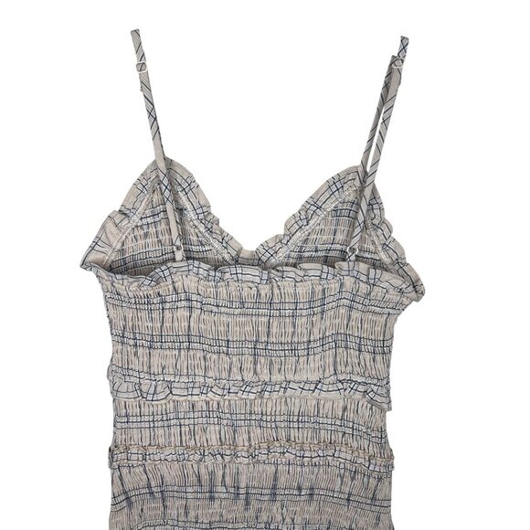 Lulus Out and About Blush Plaid Smocked Ruffled Mini Dress Size small - Picture 11 of 13